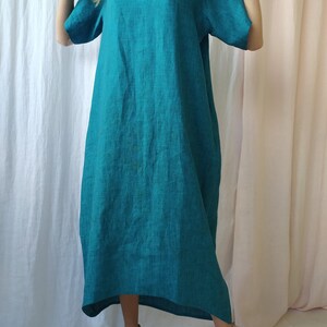 Linen dress/Oversized Linen Dress/Plus Size Dress/Simple Linen Dress/Boho Linen Dress/Dress with pockets/Natural Linen Tunic/Linen nightgown
