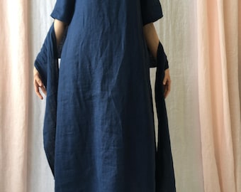 Linen dress / Drop shoulder linen dress / Linen tunic / Maxi linen dress / Linen night dress / Linen nightgown / Summer dress