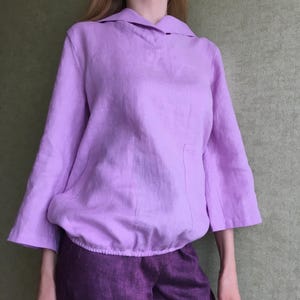 Sudadera de lino, Top de lino de gran tamaño, Chaqueta de lino para mujer, Cárdigan de lino verde, Sudadera de lino para mujer, Ropa de festival, Túnica de lino