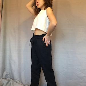 Women Top  Linen Top  Light Linen Top  Sleeveless Linen Top  Cropped Hem Linen Top  Handmade