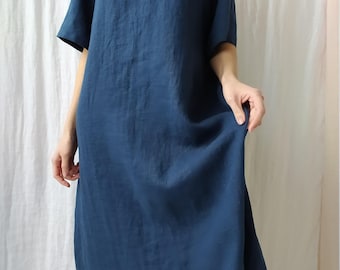 Linen dress / Drop shoulder linen dress / Linen tunic / Maxi linen dress / Linen night dress / Linen nightgown / Summer dress