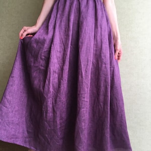 Maxi Linen Skirt/Linen Skirt with Pockets/Long Linen Skirt/High Waist Linen Skirt/Linen Gray Skirt/Linen Clothing/Plus Size Linen/Boho Linen