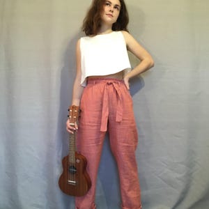 Linen pants. Flax pants. Linen trousers. Linen capris. European linen