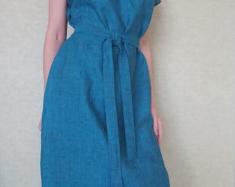 Linen dress / Drop shoulder linen dress / Linen tunic / Maxi linen dress / Linen night dress / Linen nightgown / Summer dress