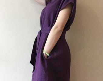 Linen dress / Drop shoulder linen dress / Linen tunic / Maxi linen dress / Linen night dress / Linen nightgown / Summer dress