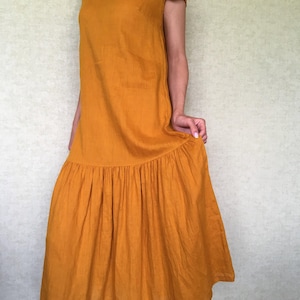 Linen dress / Drop shoulder linen dress / Linen tunic / Maxi linen dress / Linen night dress / Linen nightgown / Summer dress