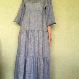 Linen dress / Drop shoulder linen dress / Linen tunic / Maxi linen dress / Linen night dress / Linen nightgown / Summer dress