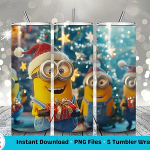 Diseño de vaso navideño de Minions, diseño de vaso de 20 oz y 30 oz, sublimación, envoltura de vaso, taza de Minions, sublimación de Minions, diseño de vaso
