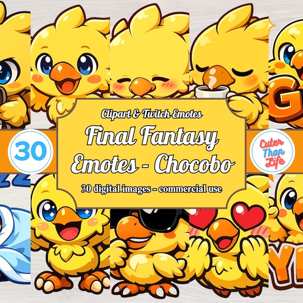 Chocobo PNG | Arte de Final Fantasy, Presente de Final Fantasy, Emote de Chocobo, Clipart de Chocobo, Pacote de Emotes, Chibi