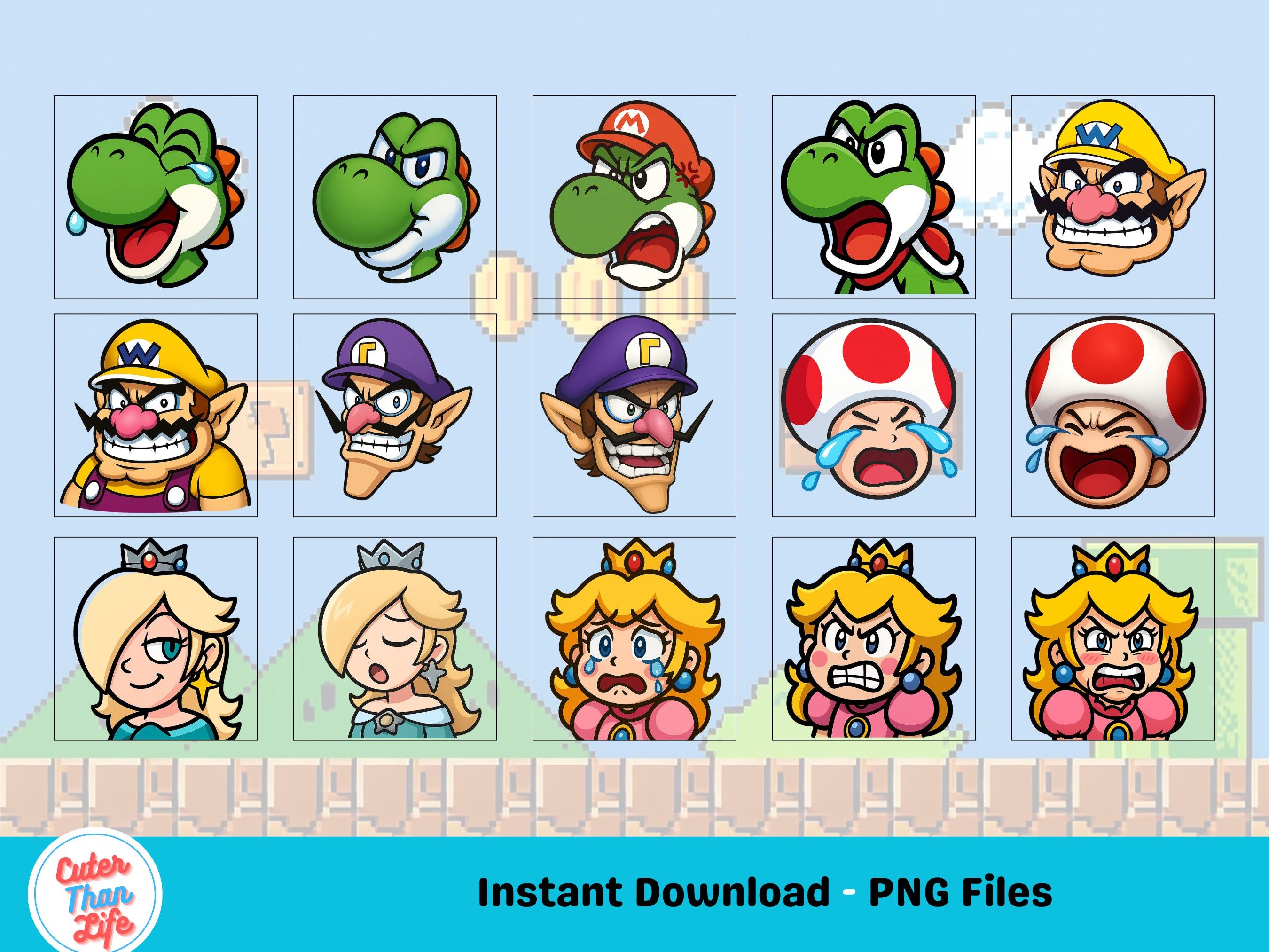 Mario Emoting X30 Mario Kart World Twitch Emotes | Twitch Emoji, Super Mario Switch 2 ...