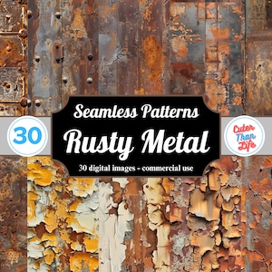Rusty Steel and Metal - 30 Seamless Images, Rusty Metal, Commercial Use, Background, Digital Paper, Sublimation, Rusty Texture