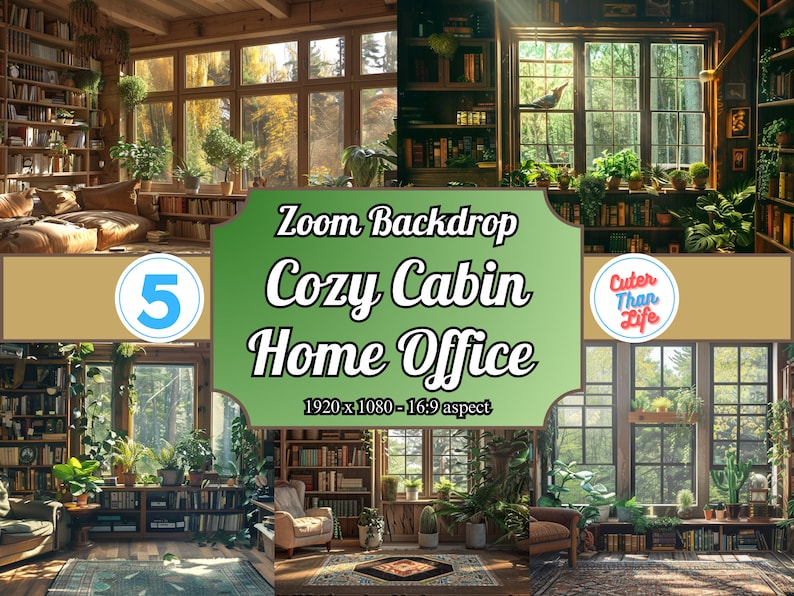 Cozy Cabin Virtual Background | 5 Zoom Virtual Backgrounds | Backdrop | Office Background | Microsoft Teams | Facebook | Google Meet Twitch