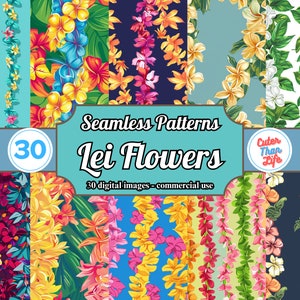 x30 Seamless Pattern Puakenikeni and Pikake Lei | Curve Lei Flower Png, Flower Lei, Orchid Lei, Fresh Flower Lei, Plumeria Lei, Silk Lei