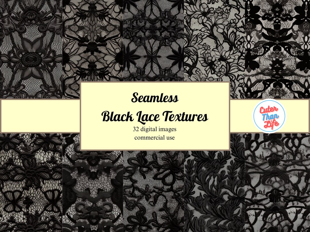 X32 Black Lace Digital Paper, Goth Lace, Lace Backgrounds, Victorian Gothic Grunge Textures, Digital Black Lace Printable Scrapbook Paper - Etsy