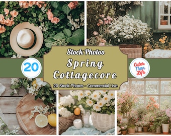Spring Cottagecore Aesthetic Stock Photo Vintage Garden Photography Content Stock Images Instagram Marketing PLR MRR Branding Social Media