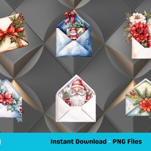 x20 Christmas Envelopes Clipart, Digital Envelopes, Vintage Christmas Clipart, Christmas Ephemera for Junk Journals, Scrapbooking, Crafts