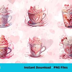 x24 Valentine&#39;s Latte PNG, Valentine&#39;s Coffee Delights Png, Valentine Coffee Collection, Valentine coffee lover PNG, Happy Valentine&#39;s Day