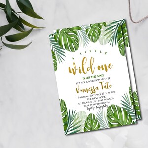 Tropical, Gender Neutral Baby Shower, Baby Shower Invitation, Jungle Baby Shower Invitation, Editable Invitation, Template, Boho Shower,