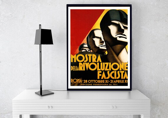 Vintage Italian Fascist Revolution Propaganda Poster Art Print A3