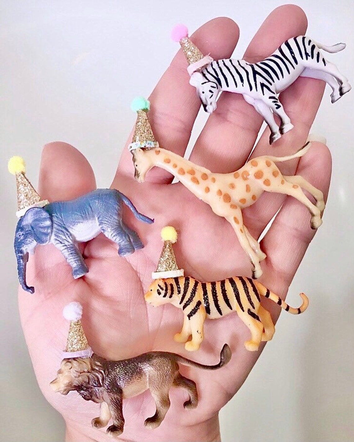 Wild One/ Safari/ Animal Cake Toppers. Party Hat Animals. Etsy UK
