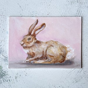 Bunny Rabbit print, Bunny oil painting print, Rabbit oil painting giclee print, home decor, spring wall art, modern farmhouse, frenchvintage image 8