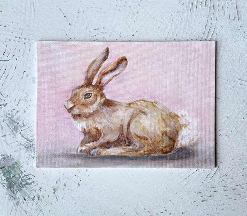 Bunny Rabbit print, Bunny oil painting print, Rabbit oil painting giclee print, home decor, spring wall art, modern farmhouse, frenchvintage image 8