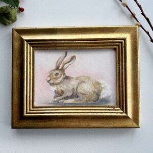 Bunny Rabbit print, Bunny oil painting print, Rabbit oil painting giclee print, home decor, spring wall art, modern farmhouse, frenchvintage image 1