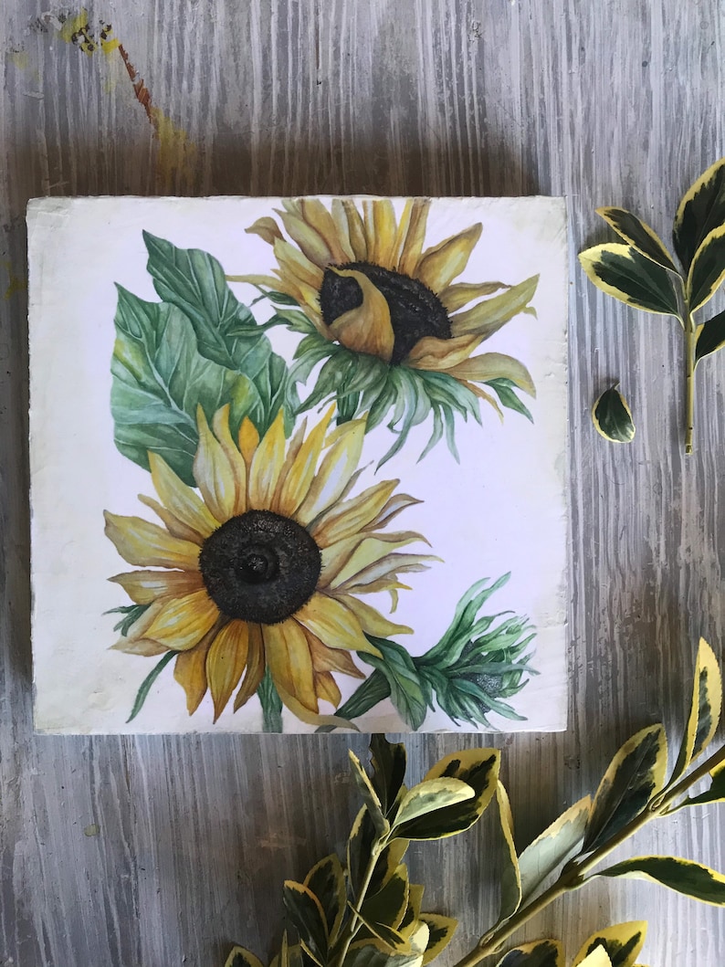 sunflower gift sunflower decor,modern farmhouse floral art floral art print sunflower shelf sitter sunflowers watercolor gardening