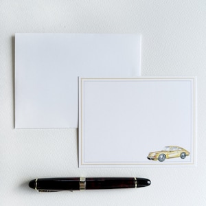 Personalisiertes Briefpapier, Porsche Aquarell, individuelles Geschenk für Ihn, Porsche Dankeskarten, Geschenk jeden Anlass, adrette Karten für Ihn