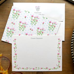 Gepersonaliseerde briefkaarten set, set van 10 moderne kaarten met aquarellen, speciaal cadeau voor haar, platte kaarten, A7-formaat, bedankt
