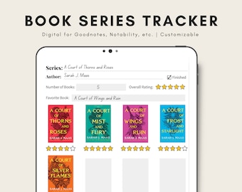 Digital Book Series Tracker | For Goodnotes, Notability, etc.