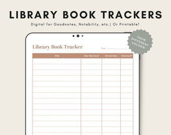 Library Book Trackers | FOUR COLORS