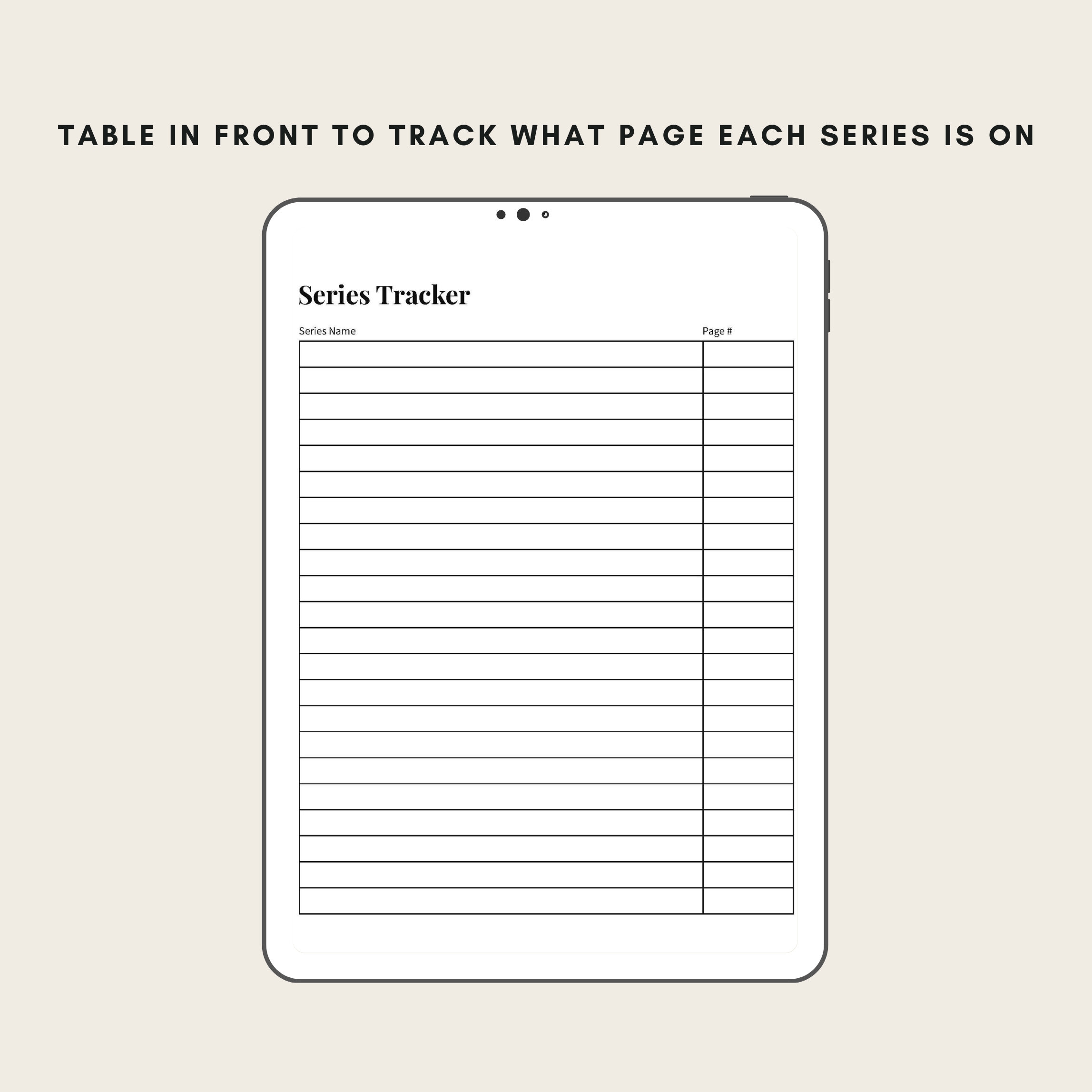 Digital Book Series Tracker | Reading Log for Ipad, Goodnotes ...