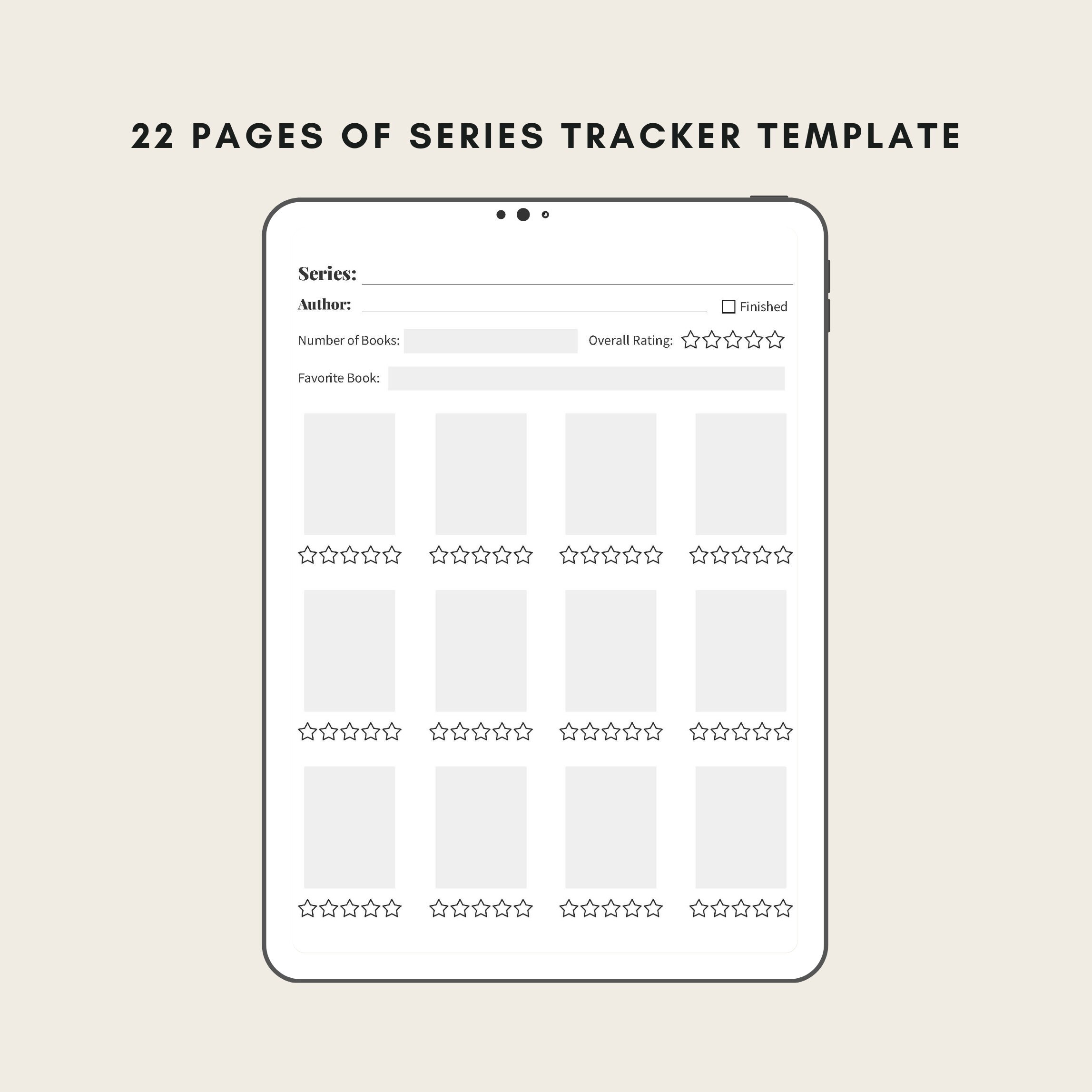 Digital Book Series Tracker | Reading Log for Ipad, Goodnotes ...