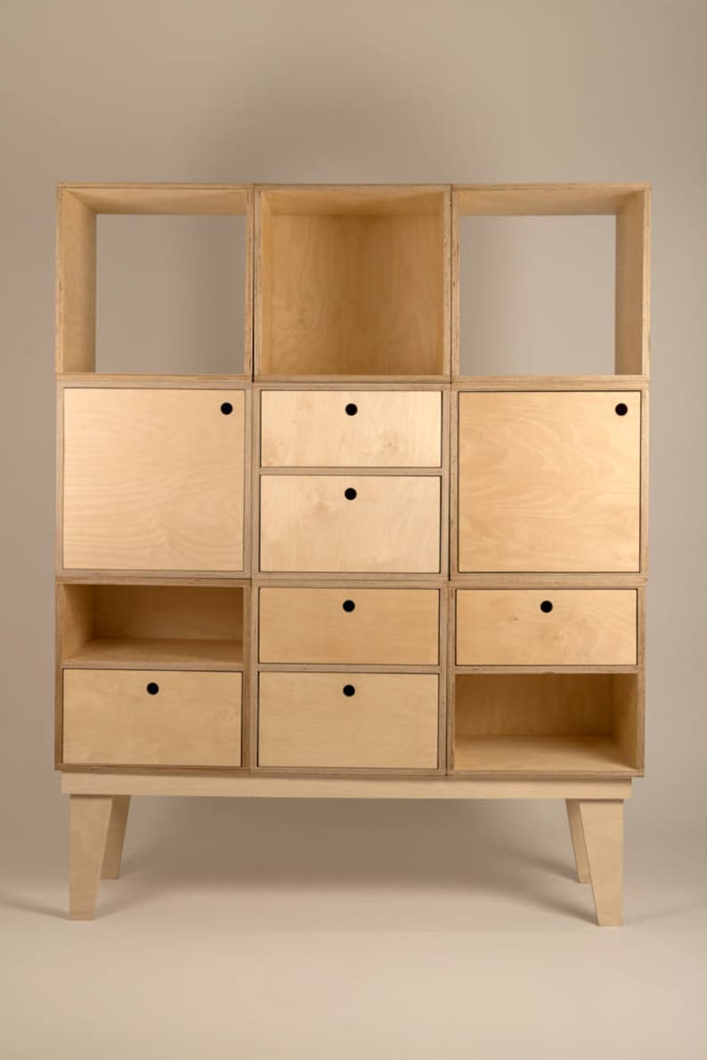 Modular Plywood Storage Cube with Back Etsy