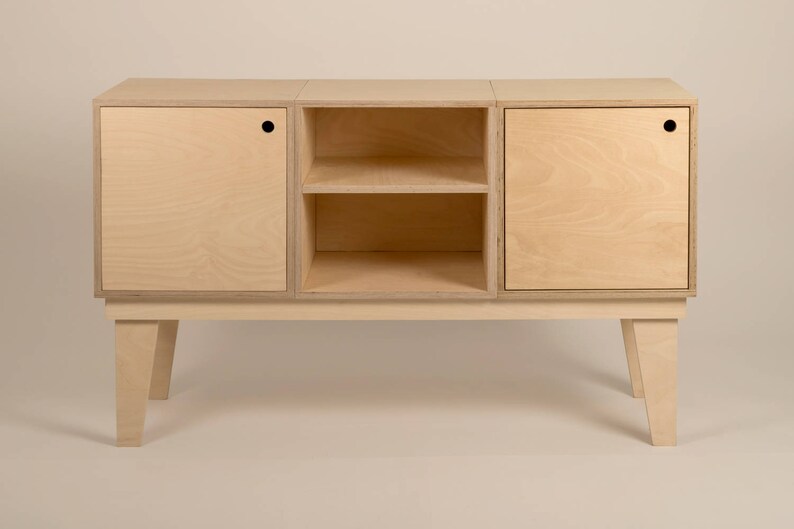 Modular Plywood Storage Cube With Back and Shelf Etsy