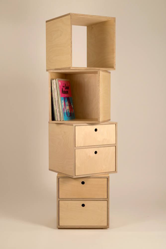 Modular Plywood Storage Cube with Two Drawers Etsy