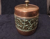 Rare Vintage Lintons Copper and Brass Tea Caddy Tobacco jar