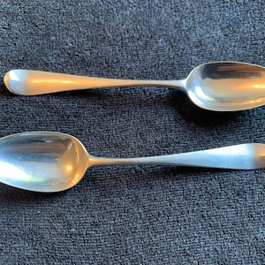 Very Rare pair of Sterling Silver Teaspoons by Hester Bateman