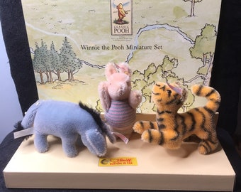 Vintage STEIFF Winnie the Pooh miniature set Limited Edition Collectors Club Eeyore Piglet and Tigger EAN 354205