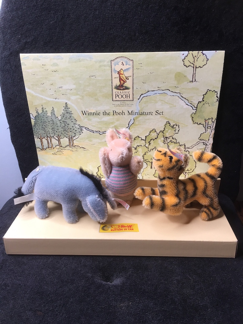 Vintage STEIFF Winnie the Pooh miniature set Limited Edition Collectors Club Eeyore Piglet and Tigger EAN 354205 image 1