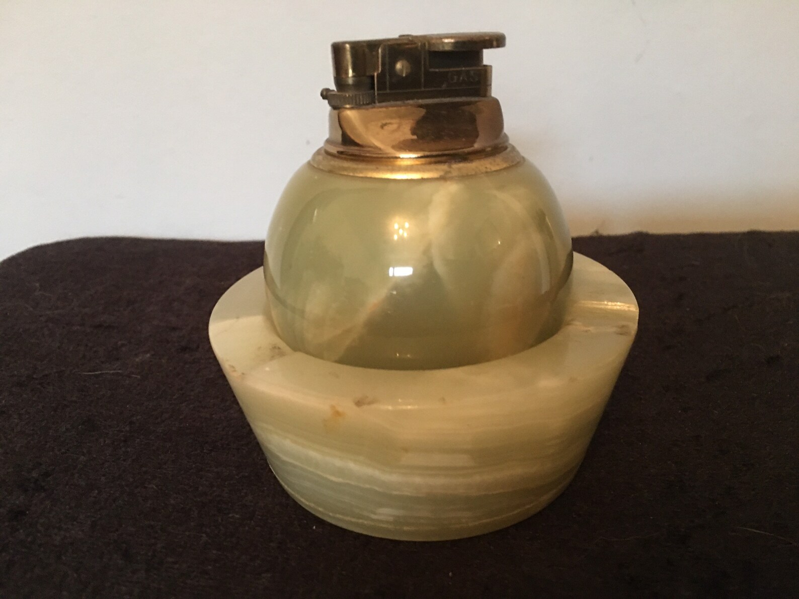 Vintage Onyx Table Lighter and Ashtray Etsy