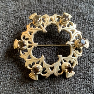 Vintage Scottish Sterling Silver brooch by Malcolm Gray with Smokey Quartz