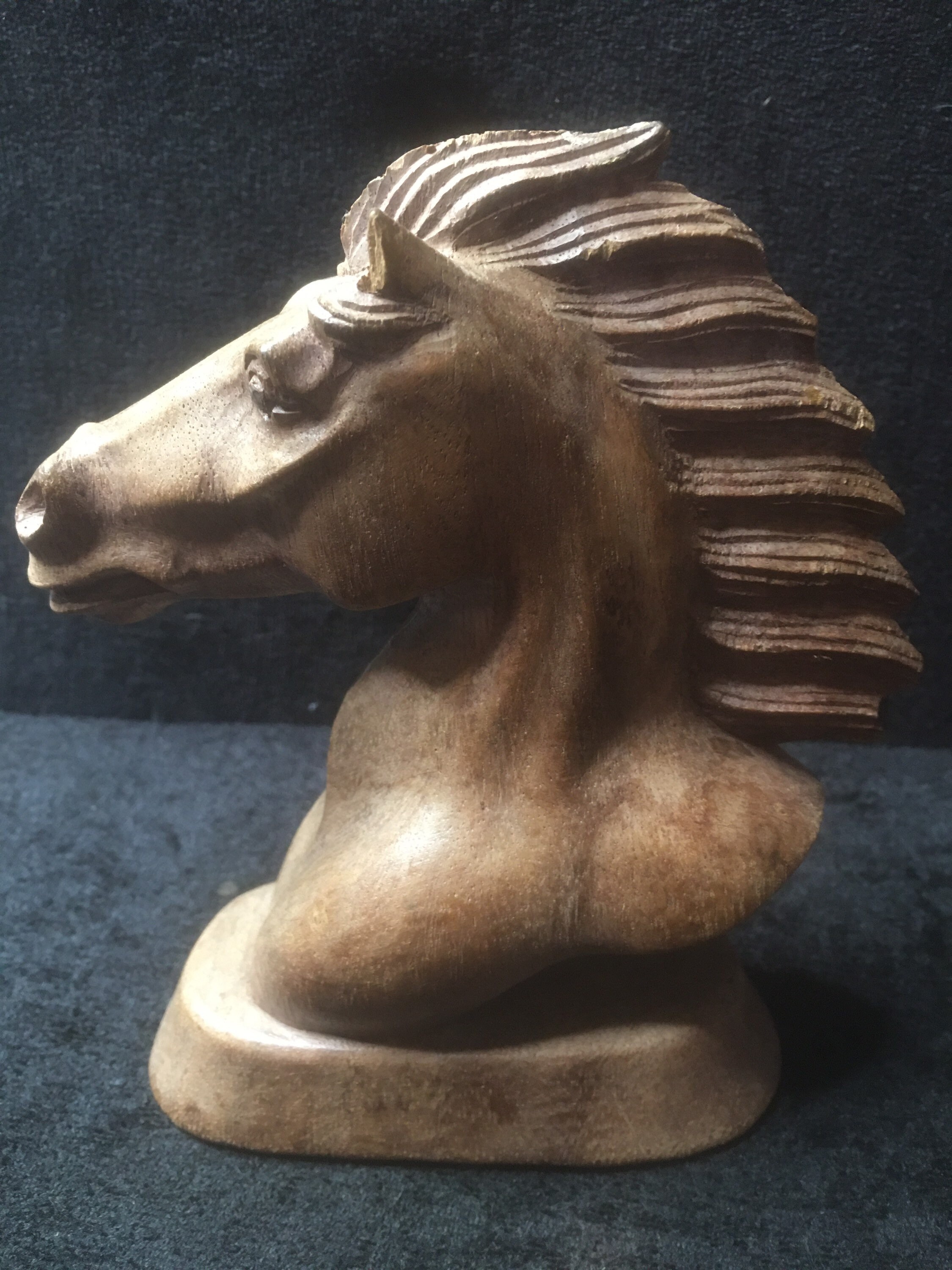 Vintage Carved Wooden Horses Head Sculpture Etsy