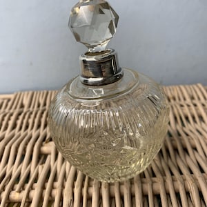 Antique Henry William Sparrow cut glass Sterling silver Sleeve Perfume/ Dressing table bottle Birmingham 1905