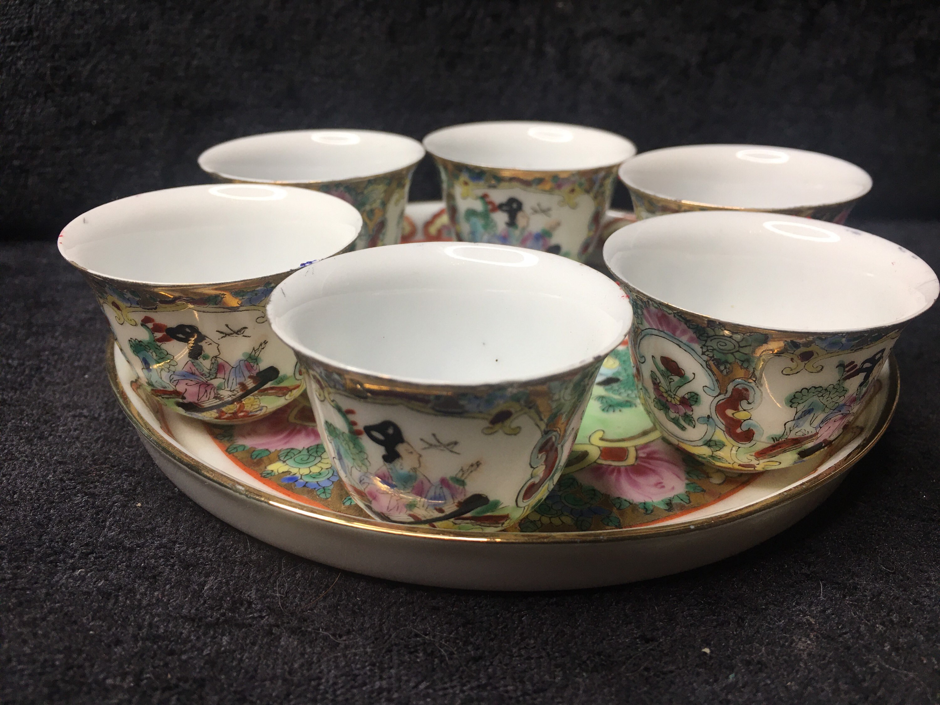Vintage Miniature Japanese Tea Set in Silk Box Etsy