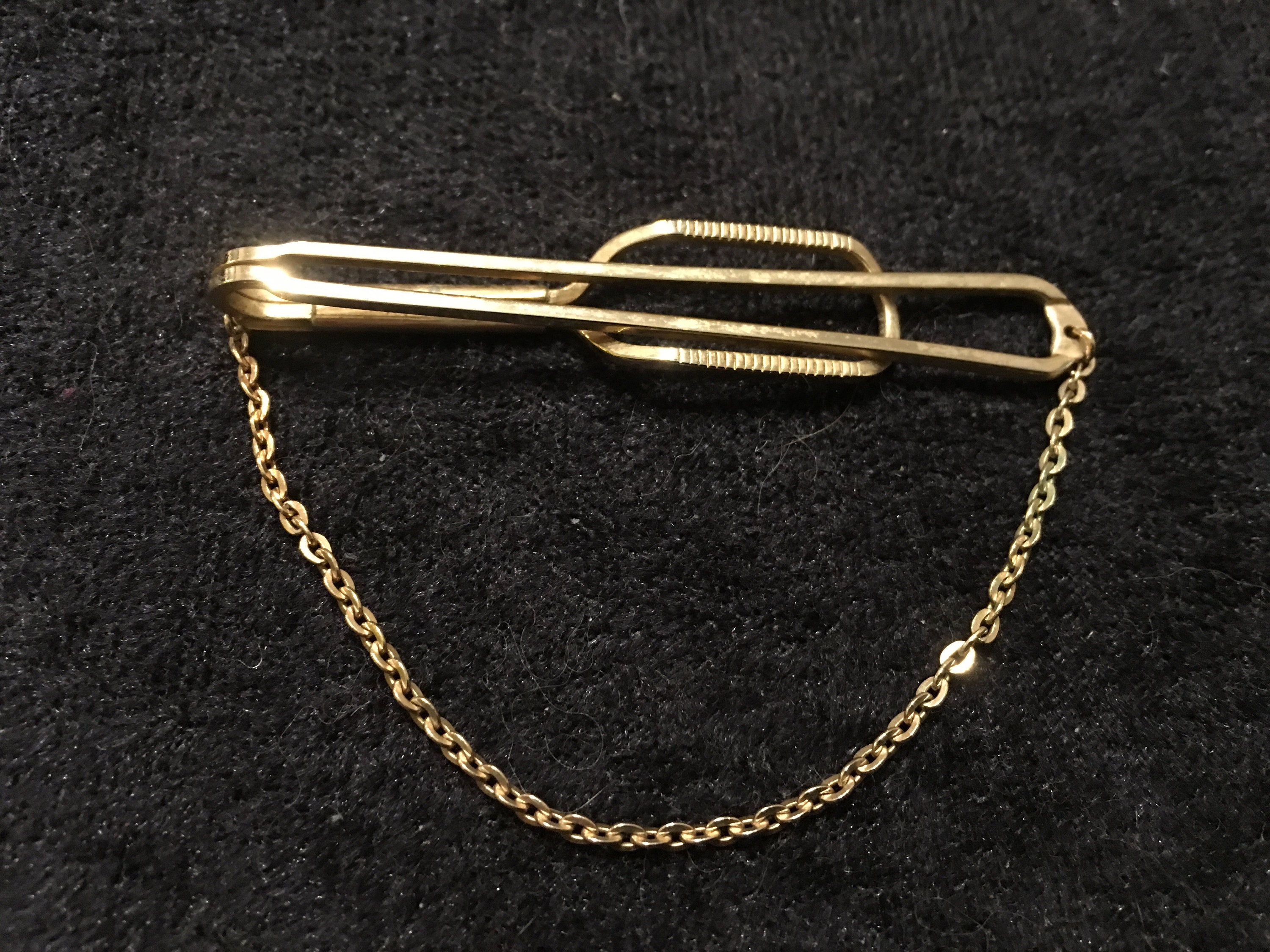 Vintage Stratton Imitation Tie Clip With Chain Gold Tone - Etsy Sweden