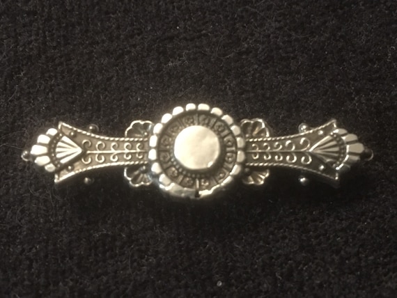 BROCHE MARIAGE argent massif avec couronne armoiries 19e silver brooch crown EUR 279,00
