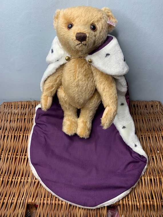 Steiff お顔ピンブローチ‼️ドイツ購入品420818 Rare STEIFF Queen Elizabeth the 2nd Coronation Mohair Teddy Bear
