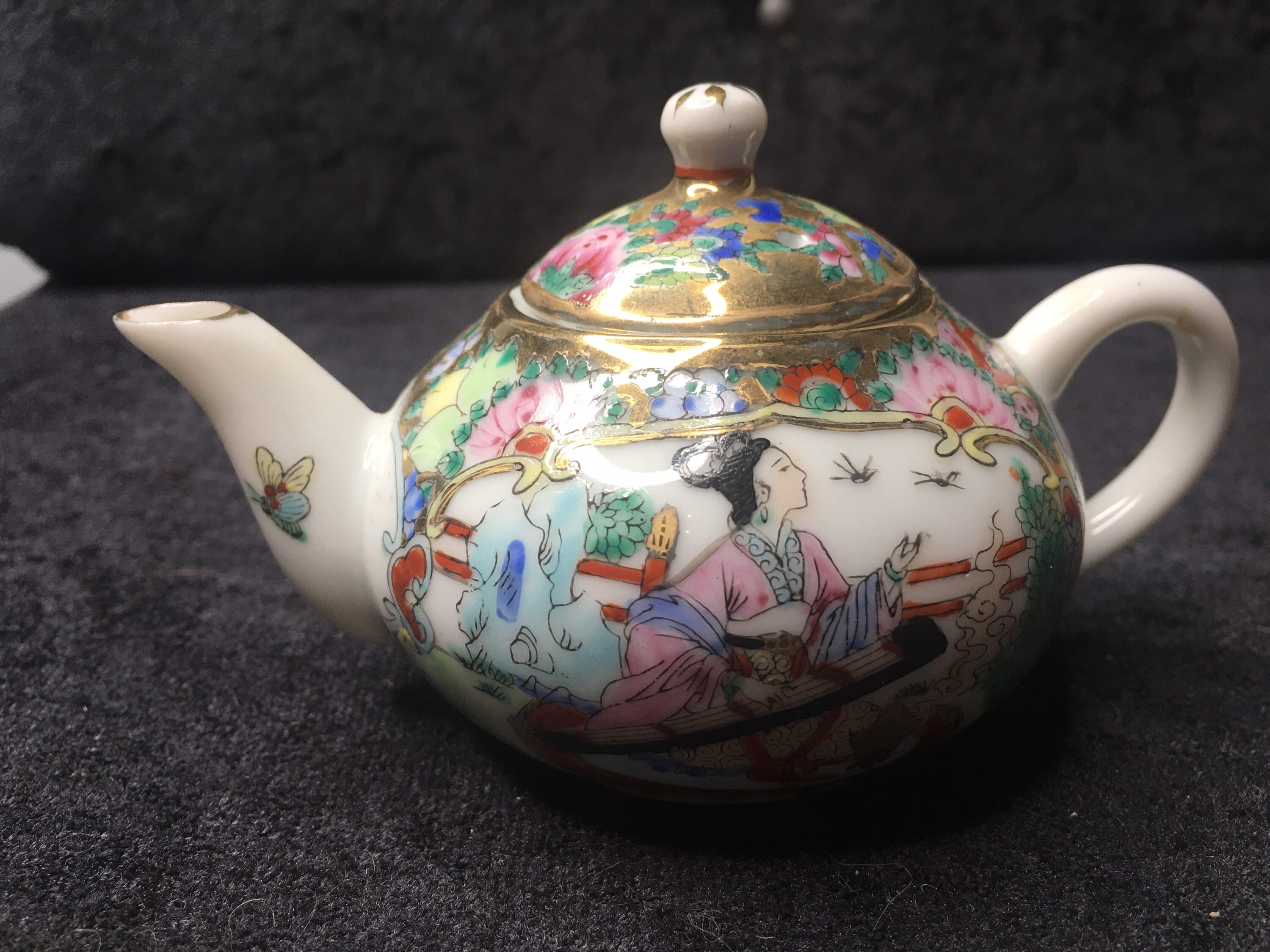 Vintage Miniature Japanese Tea Set in Silk Box Etsy